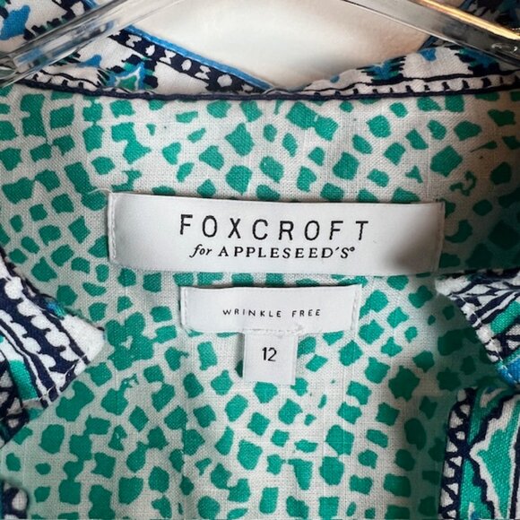 Foxcroft for Appleseed’s Wrinkle Free Cotton Tunic Top Size 12 - Picture 3 of 8